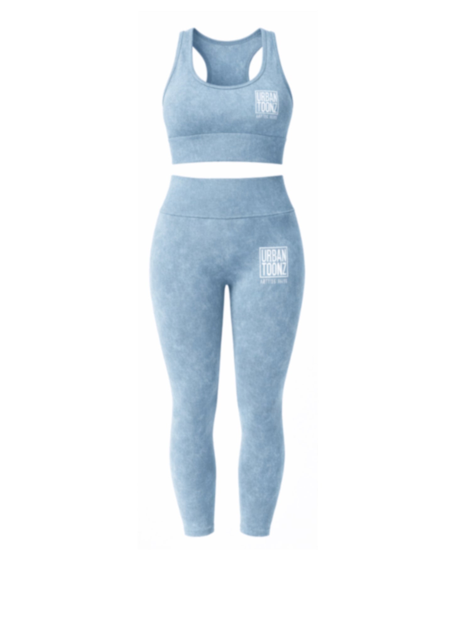Performance Set – Black Sports Bra & Leggings / Clear Water