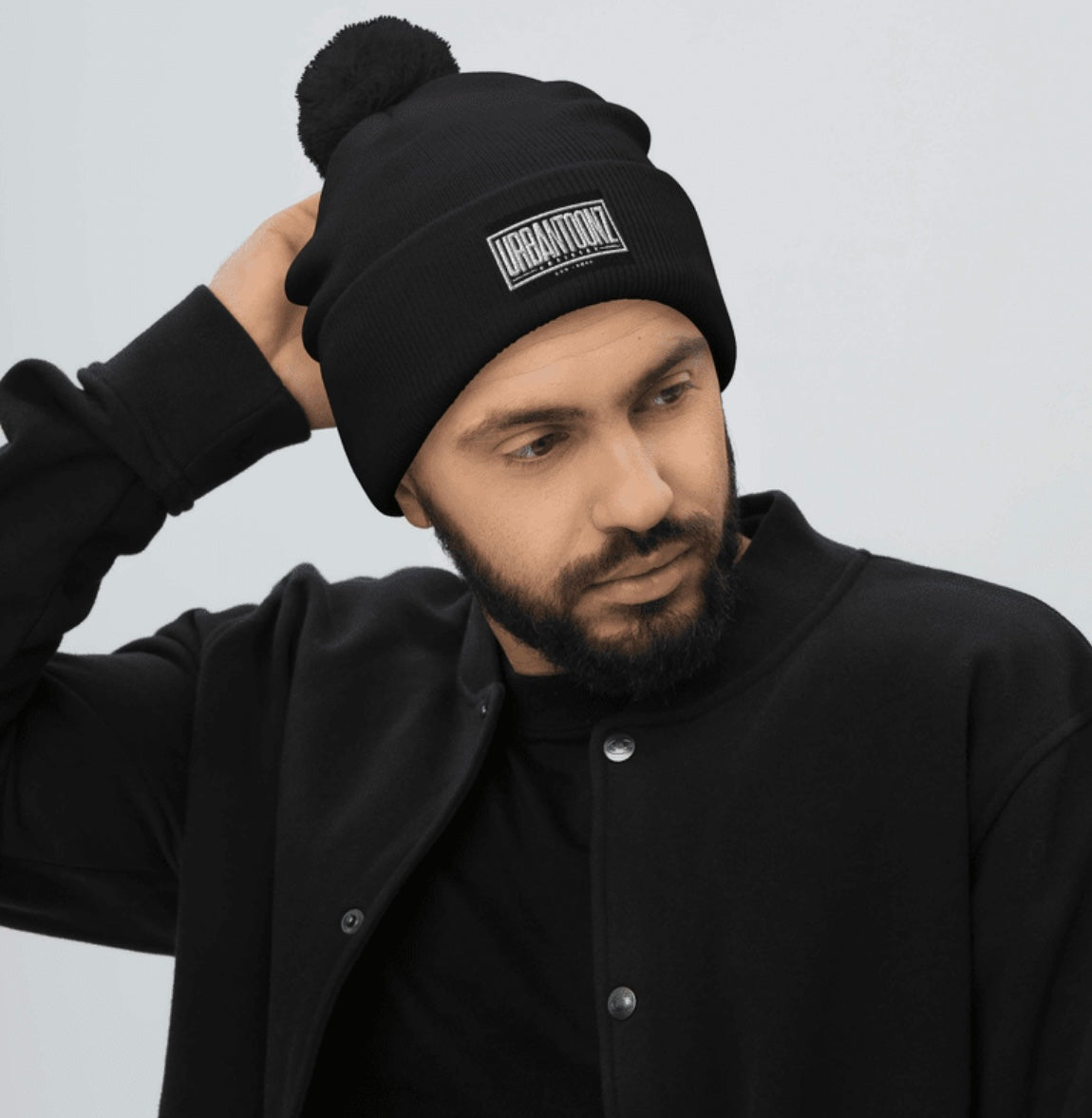 UrbanToonz Signature Pom Beanie – Black Edition