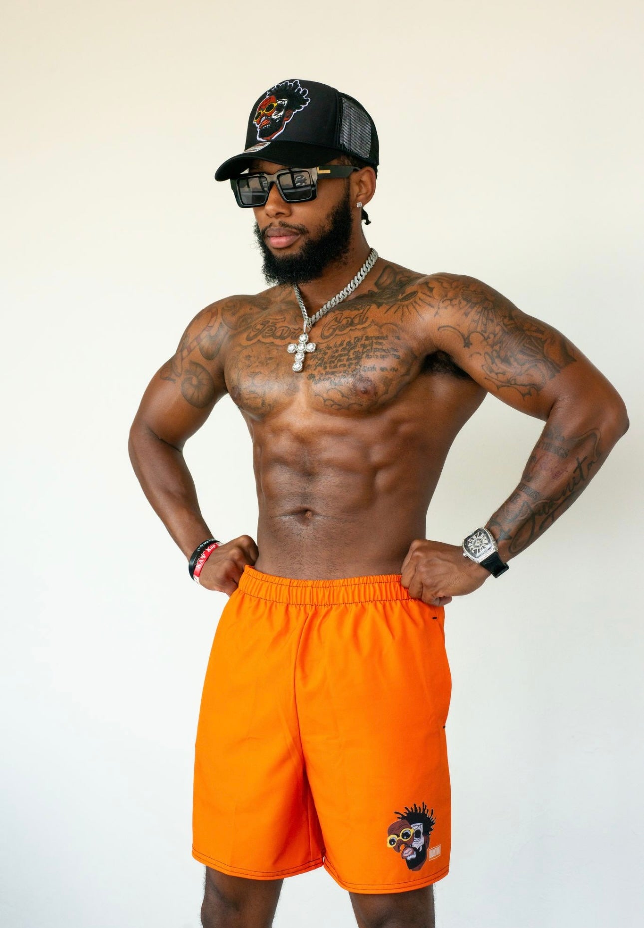 Gym Short/ Swim Orange