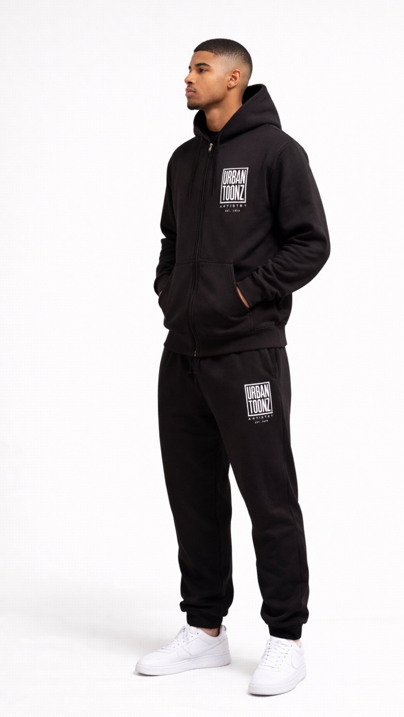 UrbanToonz Artistry™ Black Zip-Up Hoodie
