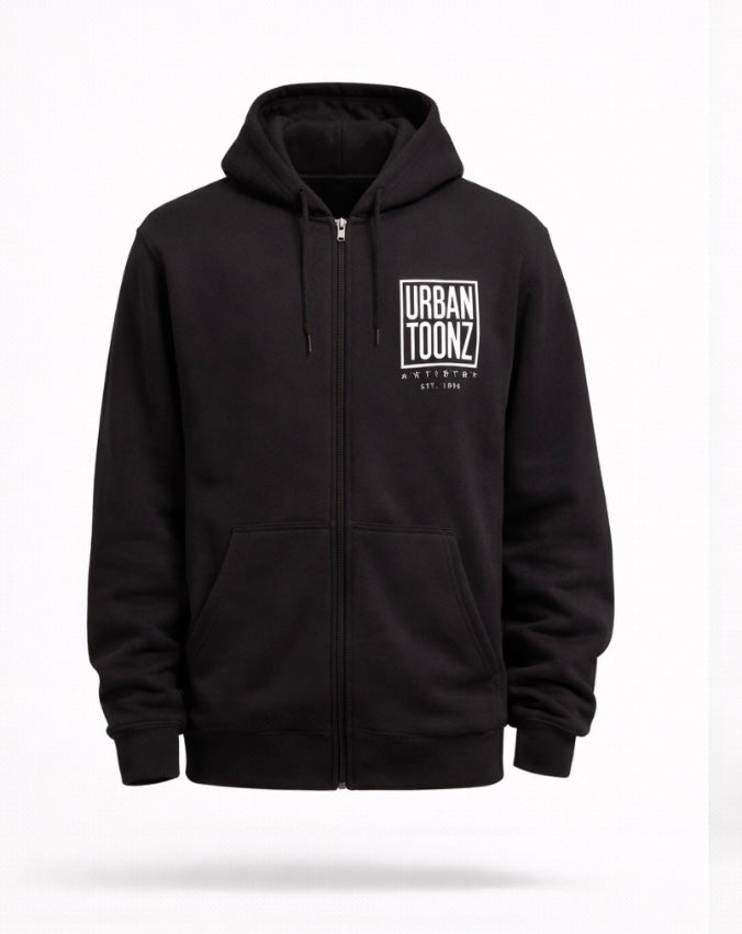 UrbanToonz Artistry™ Black Zip-Up Hoodie