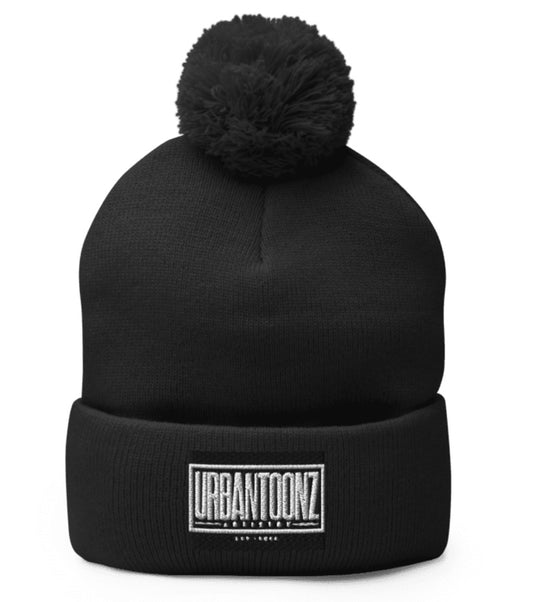 UrbanToonz Signature Pom Beanie – Black Edition